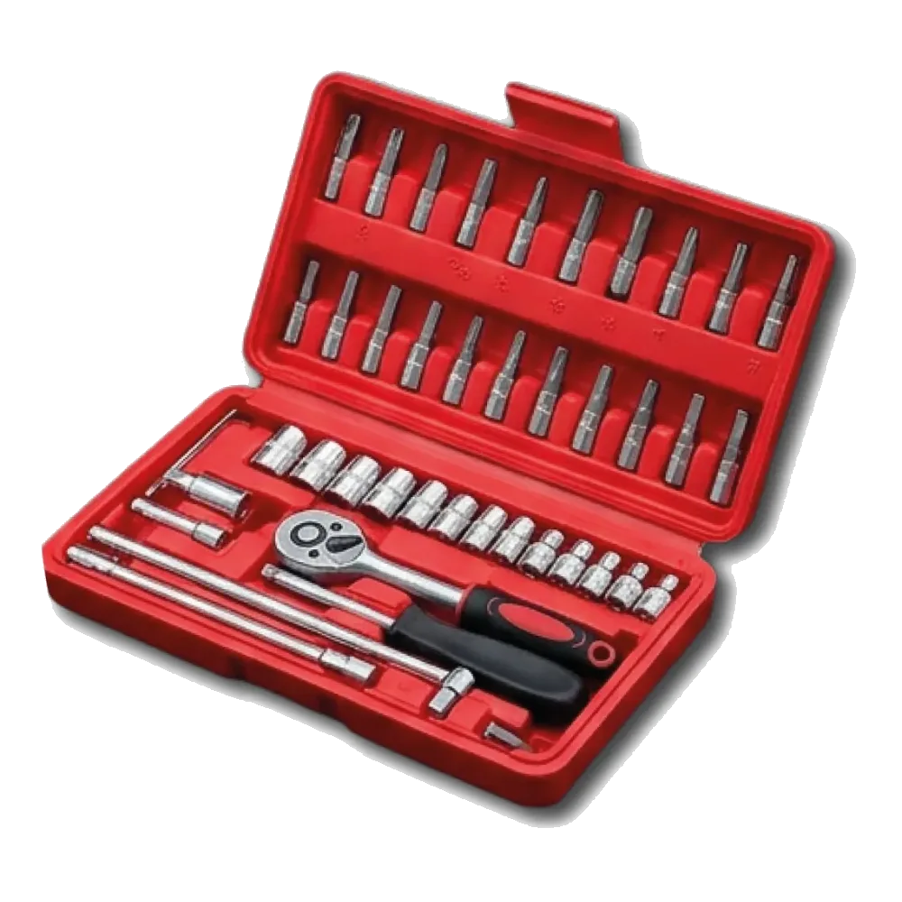 CAJA HERRAMIENTAS FEMA -46 Pz-Puntas-Tubos 1/4"