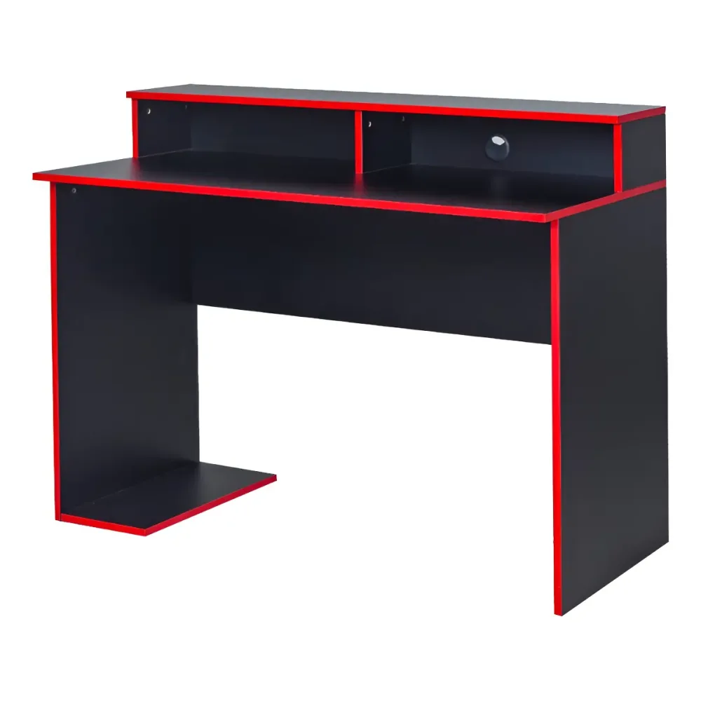 ESCRITORIO LITORAL GAMER 1,20 NEGRO/ROJO