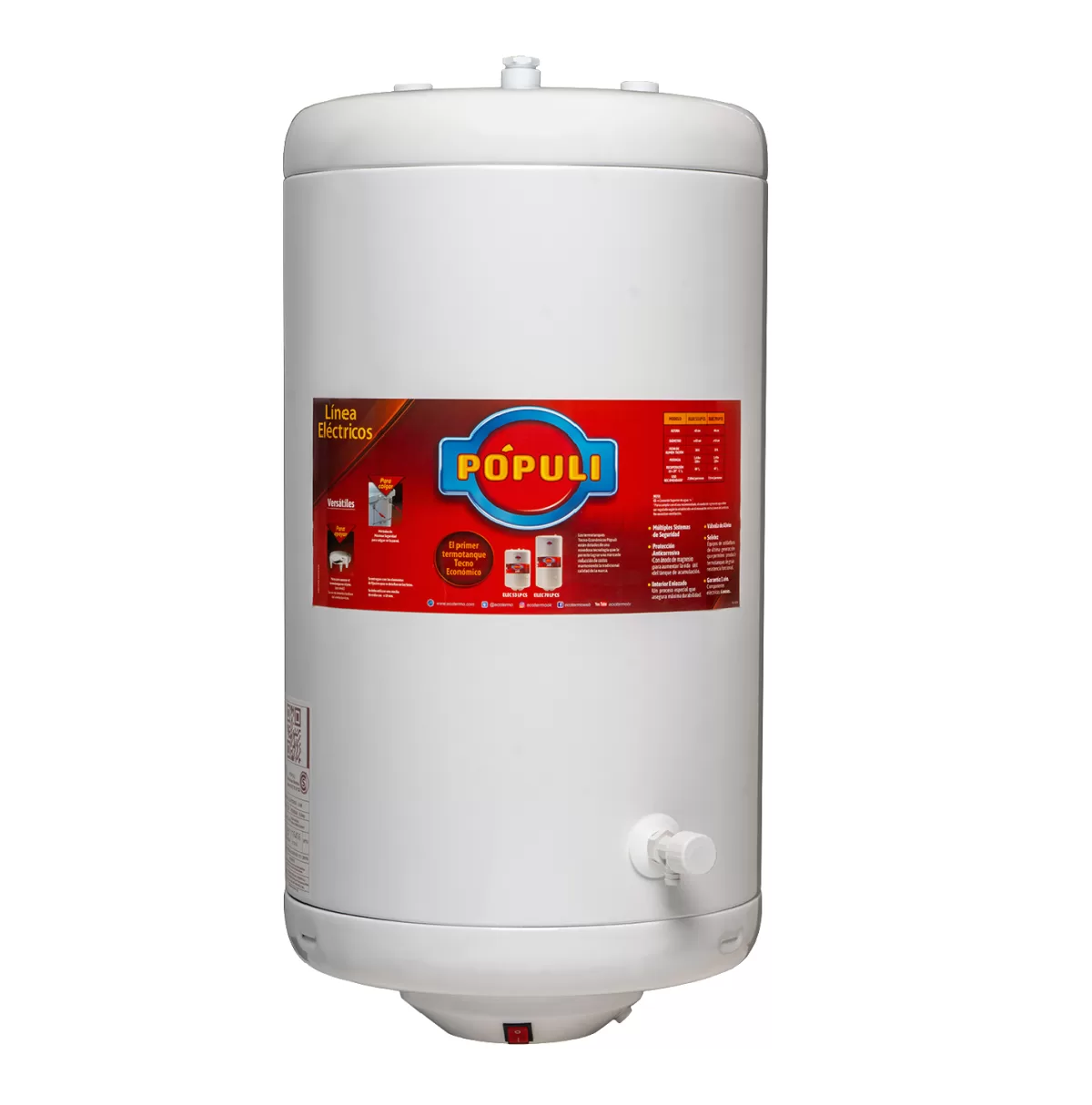 TERMOTANQUE ECOTERMO POPULI ELEC. 70L C.SUP