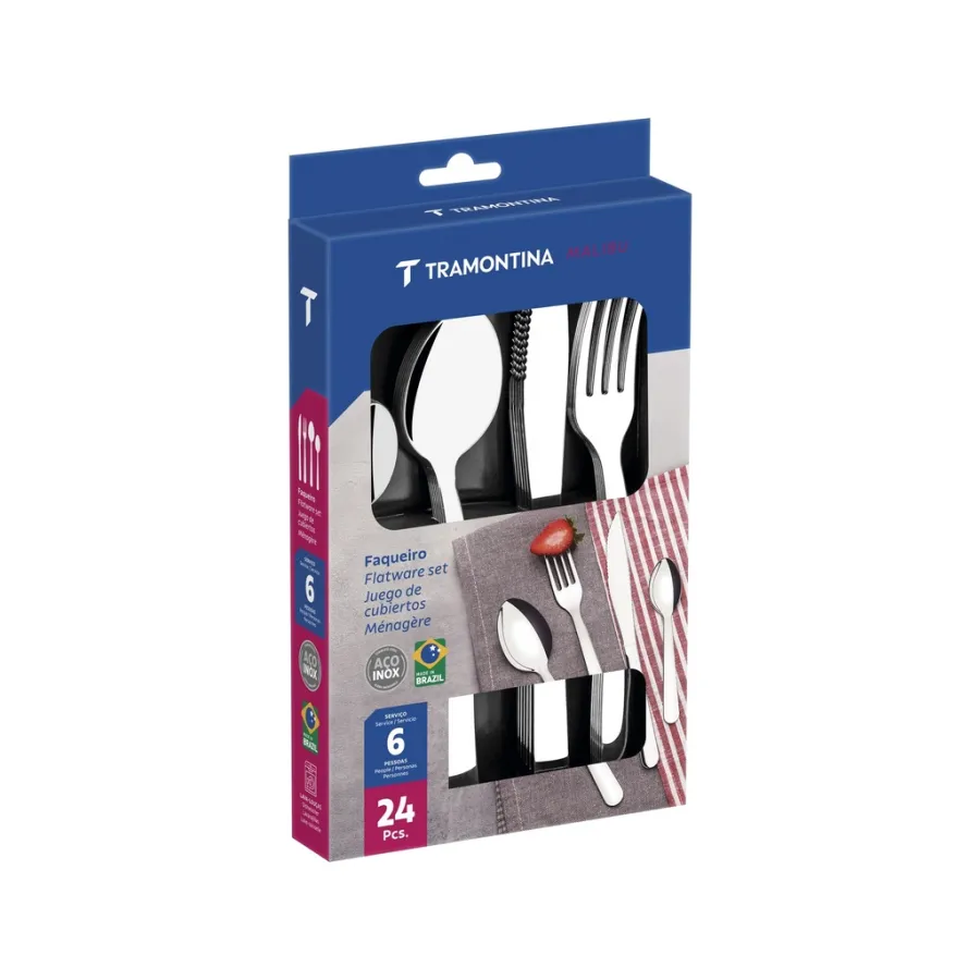 JUEGO DE CUBIERTOS TRAMONTINA 23798/046 MALIBU 24PZS