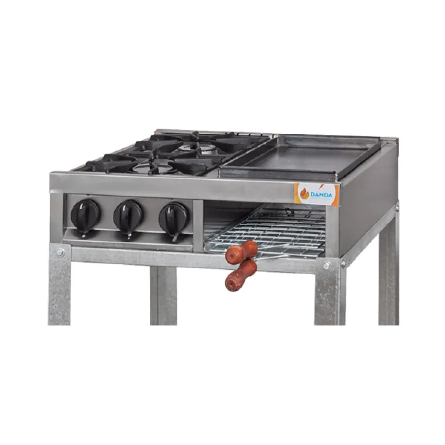 ANAFE DANDA MULTIPLE 2 HORNALLAS Y PLANCHA CON BASE 510A