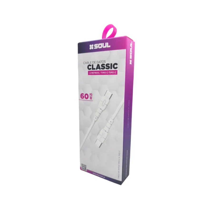 CABLE DE DATOS SOUL CLASSIC USB-CLPD60TT2M TC-TC 2M 60w