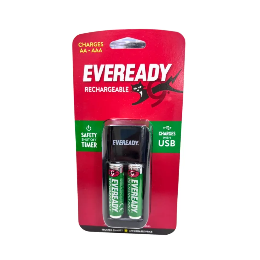 CARGADOR PILA EVEREADY EV2PC5 USB+2AAx1300