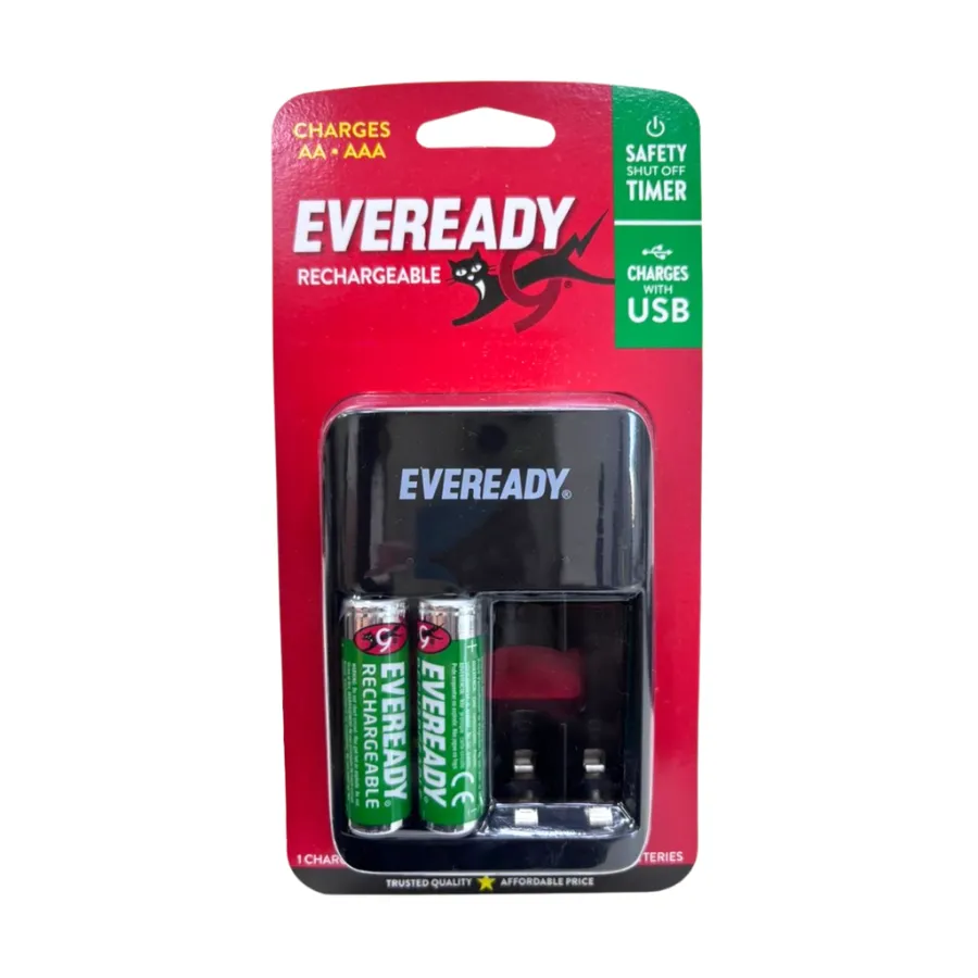 CARGADOR PILA EVEREADY EVVC5 USB+2AAx1300