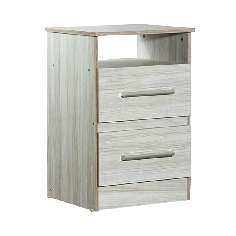 MESA DE LUZ MAXIMO 2 CAJONES MARFIL (B 1)